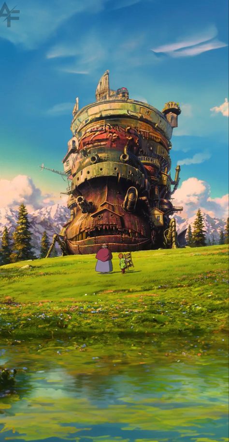 Howl's Moving Castle Aesthetic, قلعة هاول المتحركة, Howls Moving Castle Wallpaper, Howls Moving Castle Art, Hayao Miyazaki Art, Mobil Mustang, 하울의 움직이는 성, Studio Ghibli Background, Castle Painting