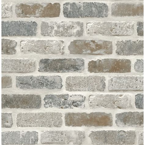 Brick Peel And Stick Wallpaper, Brick Wallpaper Peel And Stick, Peel Wallpaper, Faux Brick Wallpaper, Wallpaper Brick, Peelable Wallpaper, Brown Brick, Brick Backsplash, Grey Brick