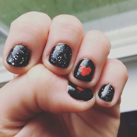 Seeing this mani fills you with determination! #undertale #nailsofinstagram #nailart #gamerchick Undertale Nail Art, Undertale Nails, Inspired Nails, Silly Things, Girly Things, Makeup Tips, Nail Designs, Nail Art, Nails