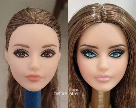 Doll Repaint Tutorial, Barbie Painting, Realistic Barbie, Making Wigs, Barbie Look, Doll Face Paint, Angora Goat, Custom Barbie, Barbie Dolls Diy