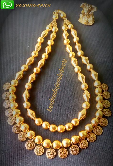 Dolki Beads Necklace, 22 Carat Gold Jewellery, Simple Jewellery, Traditional Necklace, Shower Dress, Beads Design, Beads Mala, Beaded Necklace Designs, Trendy Blouse