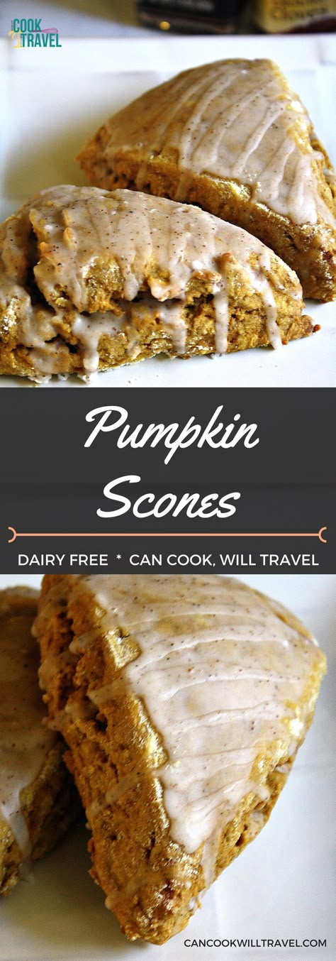 Pumpkin lovers, these Pumpkin Scones are for you! They are dairy free, a cinch to make, and are a perfect way to use up leftover canned pumpkin! Dairy Free Pumpkin Scones, Uses For Canned Pumpkin, Leftover Canned Pumpkin, Dairy Free Scones, Pumpkin Scones Recipe, Tea And Scones, Fall Sweets, Dairy Free Pumpkin, Pumpkin Treats