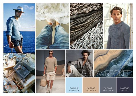 Ss24 Menswear Trends, Men’s Fashion Mood Board, Moodboard Layout, Beach Trends, Trousers Mens, Colour Story, Color Forecasting, Creative Photoshoot Ideas, Color Trends Fashion