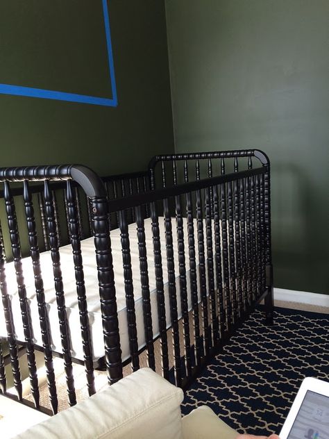 The color I finally decided on was Benjamin Moore Chimichurri. Chimichurri Paint Benjamin Moore, Bm Chimichurri Paint, Chimichurri Paint, Chimichurri Benjamin Moore, Benjamin Moore Chimichurri, Dark Green Nursery, Camping Bedroom, Pool Table Room, Table Room