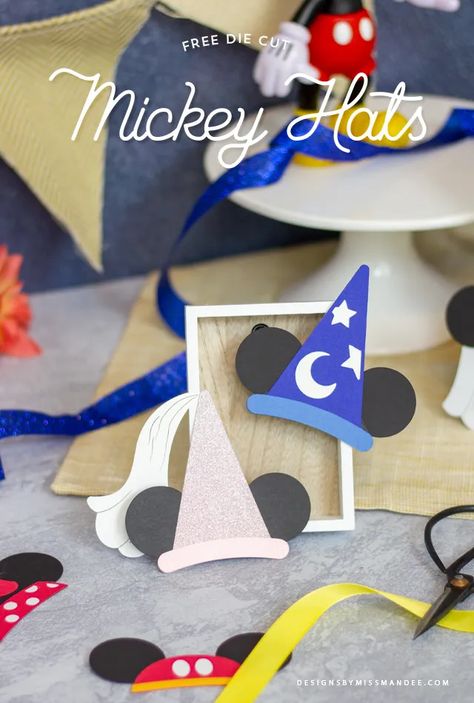 Mickey Hat Cut Files - Designs By Miss Mandee Disney Cruise Pixie Dust Ideas, Mouse Paper Craft, Mickey Hat, Disney Inspiration, Disney Printables, Princess Silhouette, Couples Accessories, Disney Cards, Disney Scrapbook Pages