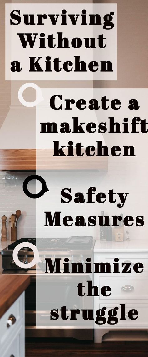 Surviving without a kitchen is hard. Whether you are in the middle of a kitchen remodel, or rent a room with little kitchen access, making your own makeshift kitchen can save you from a lot of pain. Makeshift Kitchen, Kitchen Safety, Diy Kitchen Renovation, Mid Century Modern Kitchen, Studio Kitchen, Little Kitchen, How To Survive, Kitchen Remodel Idea, Country Home Decor