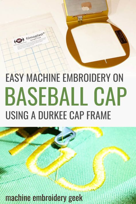 Using a Durkee cap frame for easy baseball cap embroidery - Hat Embroidery Machine, Baseball Cap Embroidery, Cap Embroidery, Embroidery Caps, Types Of Hats, Needle Embroidery, Hat Embroidery, Types Of Embroidery, Free Machine Embroidery Designs