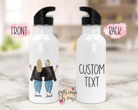 Monogram Water Bottle, Water Bottle Custom, Best Friends Gifts, Little Sister Gifts, Surprise Az, Big Sister Gifts, Motivational Water Bottle, Distance Gifts, Friends Gifts