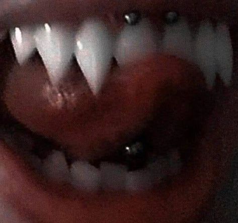 Piercing idea
Piercing aesthetic 
Tongue Piercing 
Vampire teeth 
Vampire aesthetic Siren Teeth, Teeth Aesthetic, Vampire Teeth, Wow Art, Creepy Cute, Aesthetic Grunge, Character Aesthetic, Grunge Aesthetic, Dark Aesthetic