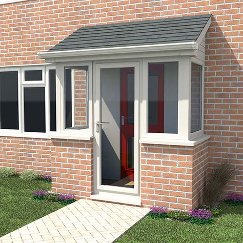 porch features and options Front Extension Ideas, Small Front Door Entry, Porch Designs Uk, Upvc Porches, Small Porch Ideas, Porch Extension, Sas Entree, Brick Porch, Glass Porch