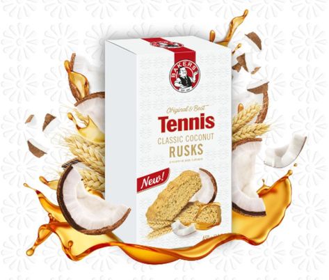 Bakers Tennis Biscuits, which have been around since 1911, are still South Africa's most popular coconut biscuit. Tennis Biscuit Rusks, Tennis Biscuit Recipes, Tennis Biscuits, Peppermint Crisp Tart, Rusk Recipe, Fridge Cake, Peppermint Crisp, Coconut Biscuits, Snack Pack