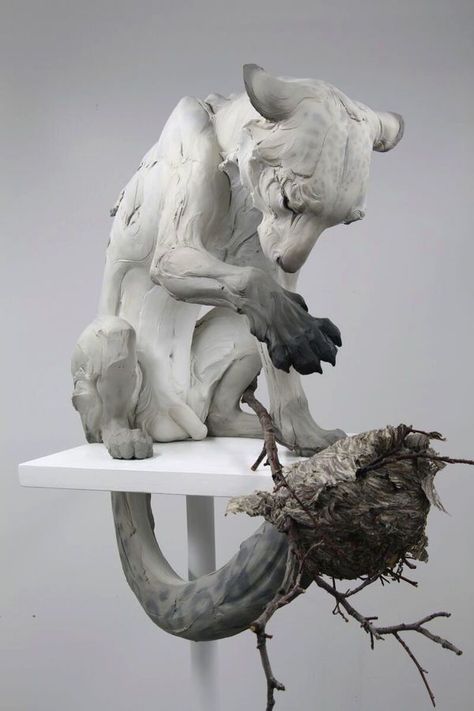 Beth Cavener Stichter Beth Cavener, Black Rabbit, Photographie Portrait Inspiration, Animal Sculpture, Sculpture Installation, Contemporary Ceramics, Figurative Sculpture, Sculpture Clay, Animal Sculptures