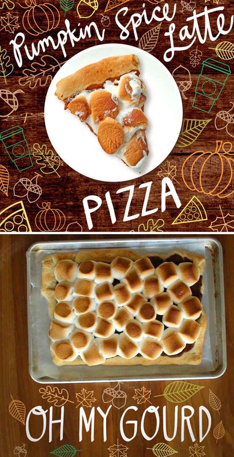 Here's What Happens When You Turn A Pumpkin Spice Latte Into Pizza Whole Wheat Pizza Crust Recipe, Thanksgiving Pizza, Whole Wheat Pizza Crust, Wheat Pizza Crust, Dessert Pizzas, Pizza Project, Christmas Pizza, Sweet Pizza, Wheat Pizza