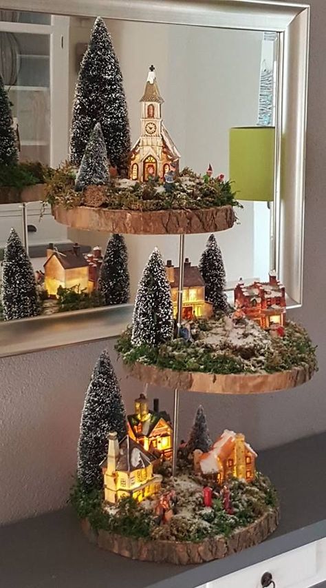 50 Warm and Hearty Christmas kitchen decorations Ideas / Inspirations - Hike n Dip Julkransar Diy, Christmas Tree Village, Diy Christmas Village, Christmas Decorations Cheap, Christmas Village Display, Easy Christmas Decorations, Christmas Kitchen Decor, Cheap Christmas, Christmas Villages