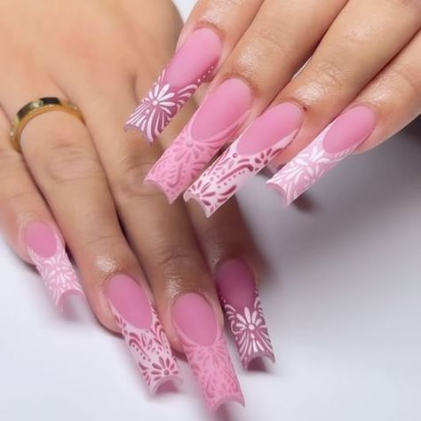 Cleo Canda (@nailedbycleo) | Instagram profile Simple Mexican Nails, Pink Leo Nails, Square French Nail Designs, Mexican Nail Art Mexico, Pink Nail Inspo Acrylic, Pink Powder Nails, Nails Mexican, Mexican Nails, Nails Bridesmaid