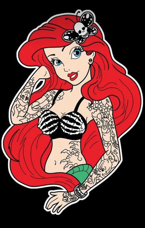 Pin by Nek Sanchez Ortiz on PINTURAS in 2022 | Disney princess tattoo, Dark disney tattoo, Punk disney characters Tattoo Disney Princess, Punk Disney Characters, Dark Disney Tattoo, Emo Disney, Dark Disney Princess, Dark Disney Art, Disney Pin Up, Twisted Disney Princesses, Goth Disney Princesses