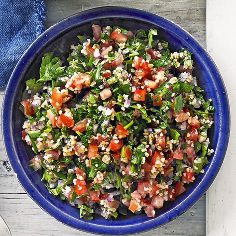 Classic Tabouli ___ weightwatchers.com ___  Burghul, Middle Eastern, Parsley, Salad, Tabouli, Tomatoes, Tabouli Salad Recipe, Tabouli Recipe, Tabouli Salad, Parsley Salad, Tabbouleh Salad, Salad Recipes For Dinner, Lebanese Recipes, Mediterranean Dishes, Middle Eastern Recipes