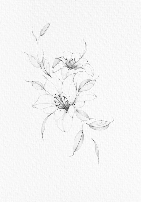 Delphinium Tattoo, Music Heart Tattoo, Small Fox Tattoo, Larkspur Tattoo, Water Lily Tattoos, Lily Tattoo Design, Lily Flower Tattoos, Flower Tattoo Drawings, Lily Tattoo