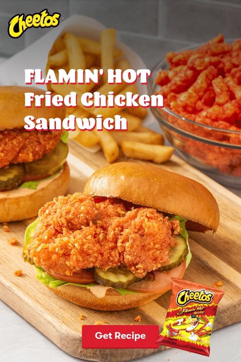 Hot Fried Chicken, Hot Cheese, Fried Chicken Sandwich, Chicken Dishes Recipes, Chicken Sandwich, Fried Food, Interesting Food Recipes, Chicken Dinner, Chicken Dishes