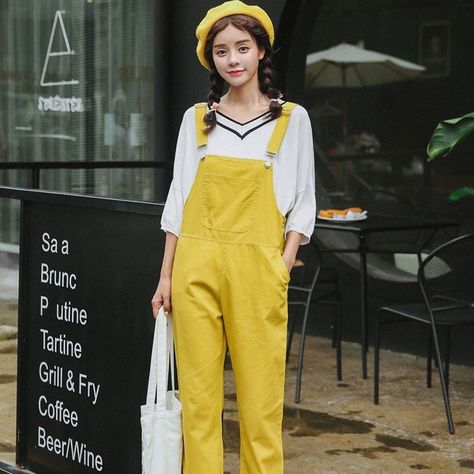 Lady Jumpsuit Suspender Trouser Harem Pants Loose Casual Rompers Overalls Cotton Pinafore Jumpsuit, Korean Fashion Ideas, Cheap Jumpsuits, Loose Jumpsuit, Jumpsuit Elegant, Jumpsuit Online, Casual Rompers, Pants Loose, Cotton Romper