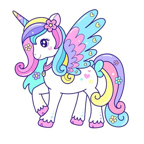 Beautiful cartoon unicorn vector illustr... | Premium Vector #Freepik #vector #baby-unicorn #unicorn #cute-unicorn #unicorn-cartoon Beautiful Unicorn Drawings, Unicorn Cute Illustration, Unicorn Pictures Cute, Unicorn Images Cute, Rainbow Unicorn Drawing, Unicorn Drawing Cute, Cartoon Unicorn Drawing, Unicorn Cartoon Cute, Unicornio Cute