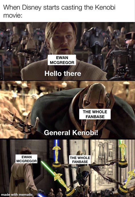 Rey Kenobi, General Kenobi, Star Wars Obi Wan, Rey Star Wars, Star Wars Humor, Obi Wan Kenobi, Love Stars, Obi Wan, Clone Wars