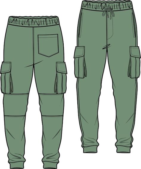 Mens Trousers Flat Sketch, Mens Cargo Pants Sewing Pattern Free, Menswear Design, Pattern Sketch, Dress Sewing Tutorials, Drawing Template, Technical Design, Fashion Drawing Sketches, Dress Design Drawing