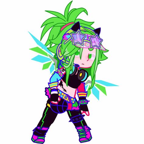 Neon Gacha Club Oc, Neon Gacha Club Outfits, Gacha Club Cyberpunk Outfit, Cyberpunk Gacha Club, Gacha Cyberpunk, Weirdcore Gacha, Gacha Clothing Ideas, Oc's Gacha Club, Idea For Clothes