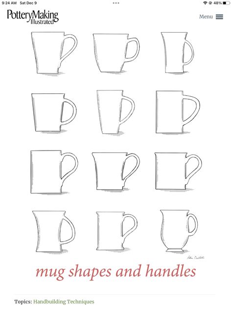 Pottery Mug Templates Free Printable, Mug Handle, Mug Template, Pottery Mug, Templates Printable Free, Templates Free, Pottery Mugs, Mugs Set, Free Printable