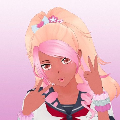 Kokoro Pfp Yandere, Yansim Gyaru, Kokoro Momoiro Pfp, Yandere Simulator Bullies Pfp, Yansim Icons, Yansim Bullies, Danganronpa Kyoko, Yendere Simulator, Yandere Simulator Characters