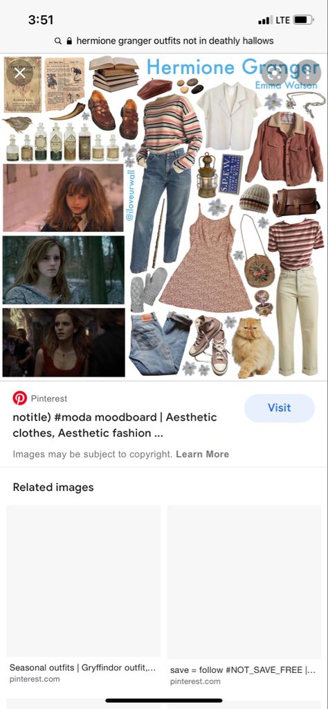 Hermione Granger Clothes Aesthetic, Hermione Granger Summer Outfits, Hermione Outfits Aesthetic, How To Dress Like Hermione Granger, Harry Potter Summer Outfits, Hermione Inspired Outfits, Hermione Granger Outfit, Hermione Granger Clothes, Hermione Outfits