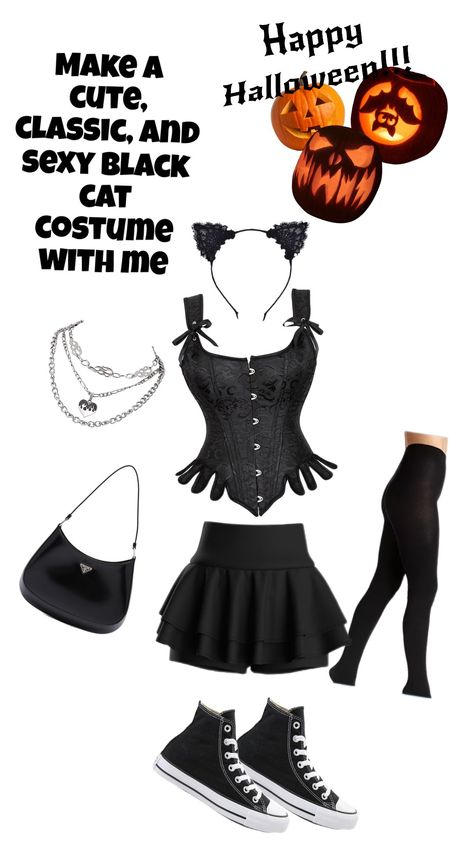 #costumeidea #fall #halloween #happyhalloween #trickortreat Costume idea!!! Halloween Costumes With Black Skirt, Black Skirt Costume Ideas, Black Skirt Halloween Costumes, Black Cat Costumes, Halloween Skirt, Black Pencil Skirt, Cat Costumes, Black Skirt, Halloween Outfits