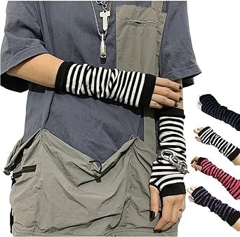 VTTDB Arm covers cute women kawaii japanese harajuku Goth Half Finger Knitted Arm Warmer Y2K Gloves Arm Sleeve for girl Fingerless Gloves Outfit, Forest Grunge, Gloves Aesthetic, Gloves Outfit, Grunge Fits, Long Fingerless Gloves, Estilo Emo, Alt Aesthetic, Emo Style