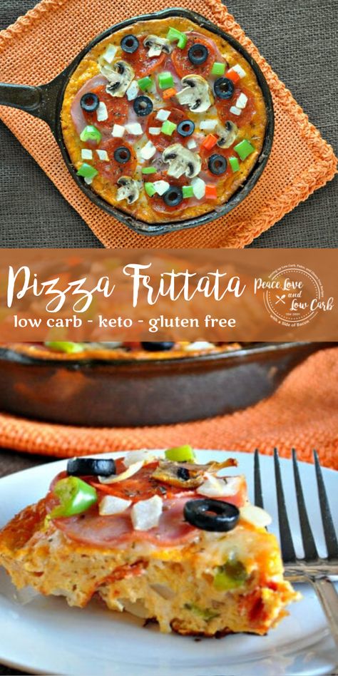 Pizza Frittata, Pizza Fritta, Healthy Low Fat Recipes, Low Carb Low Fat Recipes, No Carb Recipes, Best Low Carb Recipes, Low Carb Pizza, Low Carb Low Sugar, Low Sugar Recipes