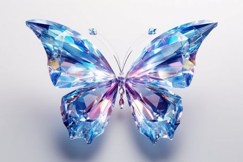 Butterfly gemstone jewelry crystal. | Premium Photo Illustration - rawpixel Image Of Butterfly, Background Butterfly, Butterfly Animal, Jewelry Crystal, Butterfly Shape, Animal Pattern, 3d Illustration, Animal Illustration, Photo Illustration