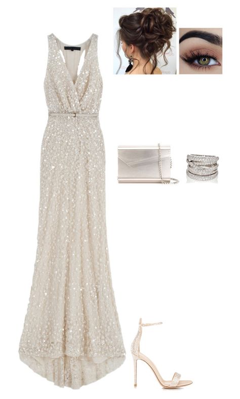 Untitled #1058 by danielleguizio on Polyvore featuring Elie Saab, Gianvito Rossi, Jimmy Choo and Sidney Garber Dress Polyvore, Outfit Night, Date Outfit, Dresses Elegant, Elegantes Outfit, Looks Chic, Gorgeous Gowns, Fancy Outfits, Elie Saab