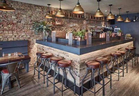 Bar Deco, Modern Industrial Interior, Pub Interior, Industrial Style Home, Bar Shed, Home Bar Rooms, Basement Bar Designs, Diy Home Bar, Bar Interior Design