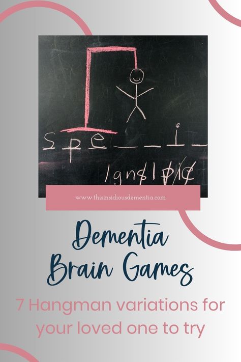 Brain games are good for your loved one with dementia or mild cognitive dementia. Here's a review of 7 different hangman games they can play on the computer. Hangman Game, Alzheimers Caregivers, Brain Busters, Elderly Activities, Memory Care, Speech Language Pathology, Brain Games, Activity Ideas, Word Games