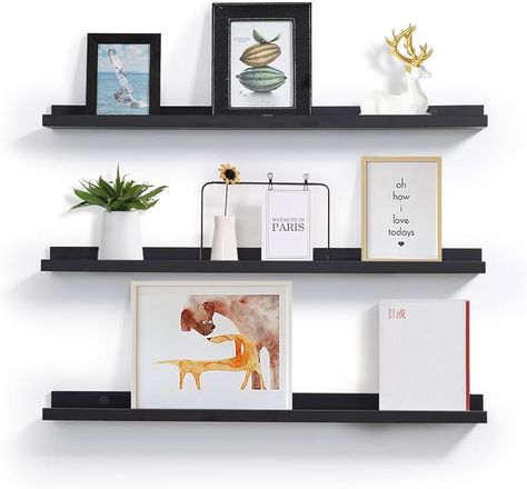 Amazon.com: MBYD 36 Inch Floating Shelves Natural Wood, Wall Mount Picture Ledge Wooden Wall Shelf Nursery Bookshelf for Bedroom, Living Room, Office, Kitchen, Set of 3 Same Dimensions : Home & Kitchen Wall Shelf Nursery, Shelf With Lip, Photo Shelves, Bookshelf For Bedroom, Shelf Nursery, Picture Ledge Shelf, Shelf For Bedroom, Photo Shelf, Kitchen Floating Shelves