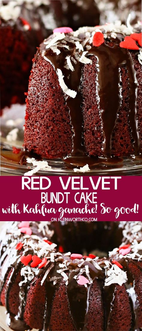 Perfect Red Velvet Cake Recipe, Kahlua Ganache, Red Velvet Bundt, Day Ideas, Cream Cheese Bundt Cake, Red Velvet Bundt Cake, Red Velvet Cake Recipe, Velvet Cake Recipes, Big Smiles