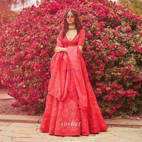 Sabyasachi’s Latest Collection ‘FIZA’ has us FIDA over him all over again! | ShaadiSaga Sabyasachi Lehenga Bridal, भारतीय दुल्हन संबंधी, Sabyasachi Bridal, Red Lehenga Choli, Sabyasachi Lehenga, Lehnga Dress, Ritu Kumar, Red Lehenga, Indian Wedding Outfits