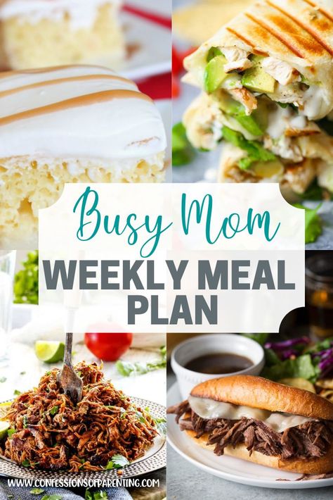 The hardest part of dinner time is coming up with what to eat. Let our effortless weekly meal plan for families help you! #weeklymealplan #recipes #busymom Plan Meals For A Week, Weekly Meal Plan Family, Weekly Dinner Menu, Calorie Count, Meal Planning Menus, Carlsbad Cravings, Weekly Dinner, Weekly Meal Plans, Family Meal Planning