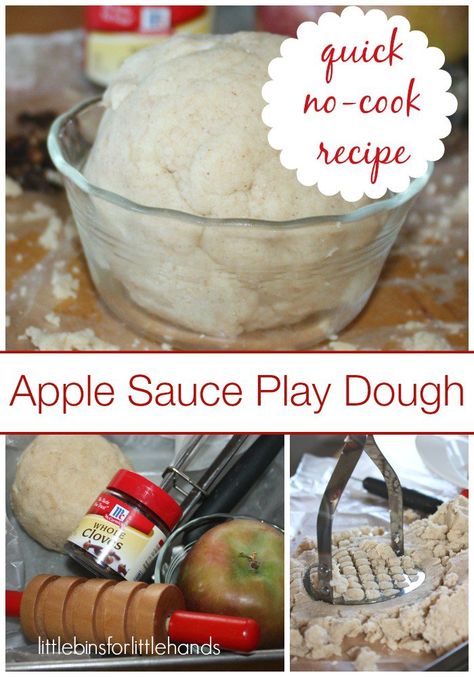 Apple Sauce No Cook Play Dough Simple Coconut Flour Recipe September is make your own no cook play dough! Read about 12 Months of Sensory Dough Play by Lemon Lime Adventures  I signed on to the 12 months of sensory dough play as a sort of therapy for my son who has a sensory processing disorder diagnosis....Read More » Play Dough Recipe, Sensory Dough, Apple Preschool, Apple Unit, Apple Activities, No Cook, Playdough Recipe, Apple Sauce, Homemade Playdough