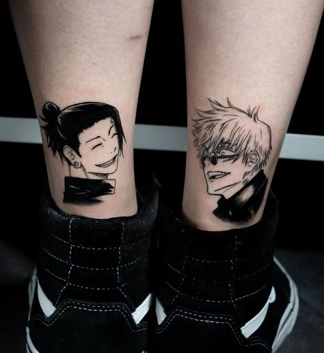 Anime Love Tattoo, Satosugu Tattoo Ideas, Jjk Matching Tattoos, Matching Tattoos Anime, Anime Matching Tattoos, Satosugu Tattoo, Gojo Satoru Tattoo, Matching Anime Tattoos, Jujutsu Kaisen Tattoo Ideas