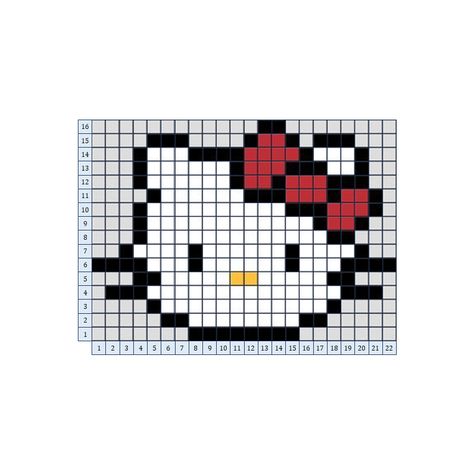 You can make it on 30x30 grid. Crochet Grid Patterns With Numbers, Pixel Art 30x30 Grid, Hello Kitty Grid Pattern, 32 X 32 Pixel Art Grid, Hello Kitty Grid, 30x30 Pixel Art, Pixel Grid, Crochet Grid, Crochet Garments