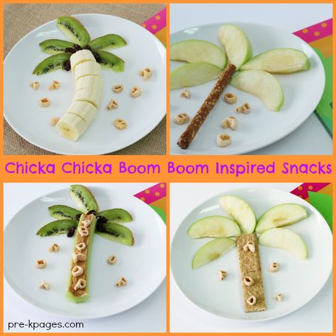 Chicka Chicka Boom Boom Inspired Snack Ideas for Preschoolers Snack Ideas For Preschoolers, Preschool Cooking Activities, Graham Cracker Snacks, Chicka Chicka Boom Boom Activities, Healthy Food Art, Preschool Food, Preschool Cooking, Cooking Activities, Ideas For Preschoolers