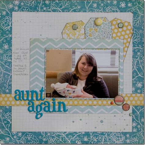 Aunt Scrapbook Layout, Scrapbooks Ideas, Beautiful Scrapbook Layouts, Baby Scrapbook Pages, Scrapbooking Layouts Baby, Family Scrapbook, Holding Baby, Photo Layouts, Scrapbook Sketches