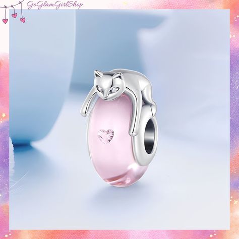 Excited to share the latest addition to my #etsy shop: S925 Pink Glass Cat Charm for pandora bracelet, girly bead gift for Valentines day, Pet Lover present, feminine pink jewelry gift for mom https://etsy.me/3xr9eLT #pink #animals #catloverpresent #cutepinkcharm Pandora Bracelet Designs, Charms Pandora, Cat Bead, Pandora Bracelet Charms, Silver Cat, Cat Charm, Girl Jewelry, Pink Jewelry, Original Jewelry