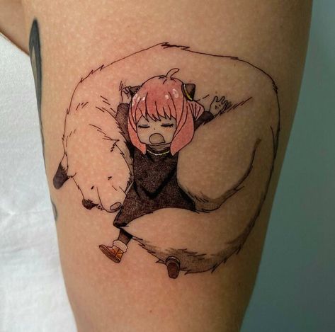 Spy X Family Tattoo, Anya Tattoo, Kakashi Tattoo, Go Beyond Plus Ultra, Cowboy Bebop Tattoo, Evangelion Tattoo, Anime Tattoo Ideas, Dance Tattoo, Pikachu Tattoo