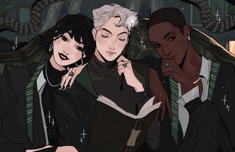 Slytherin Trio, Slytherin Students, Slytherin Art, Dr Friends, Hp Fanart, Draco Malfoy Fanart, Hiro Big Hero 6, Pansy Parkinson, Hp Harry Potter